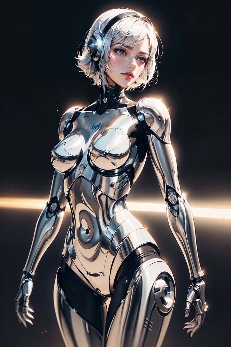 セクシーロボ娘、遂によりメタリックになった。 #AIセクシーロボ娘