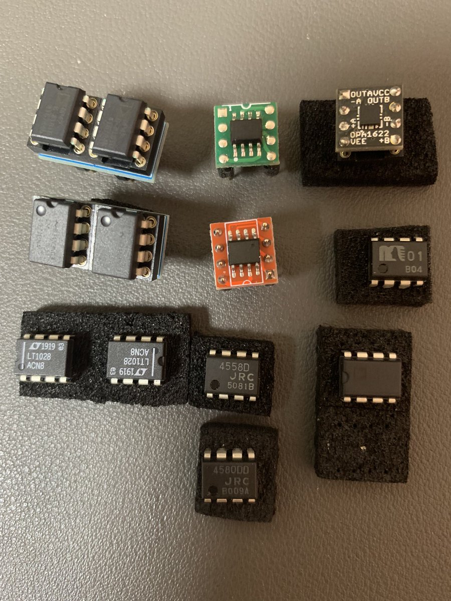 okachan69's tweet image. オペアンプも試した。THS4601が自分的に一番。時点OP42GPZ。有名なOPA627auはクセ強。MUSE01, LT1028ANC8, LME49710, OP275Z, OPA1622, JRC4558, JRC4580DD, MUSE8820

#オペアンプ
#opamp