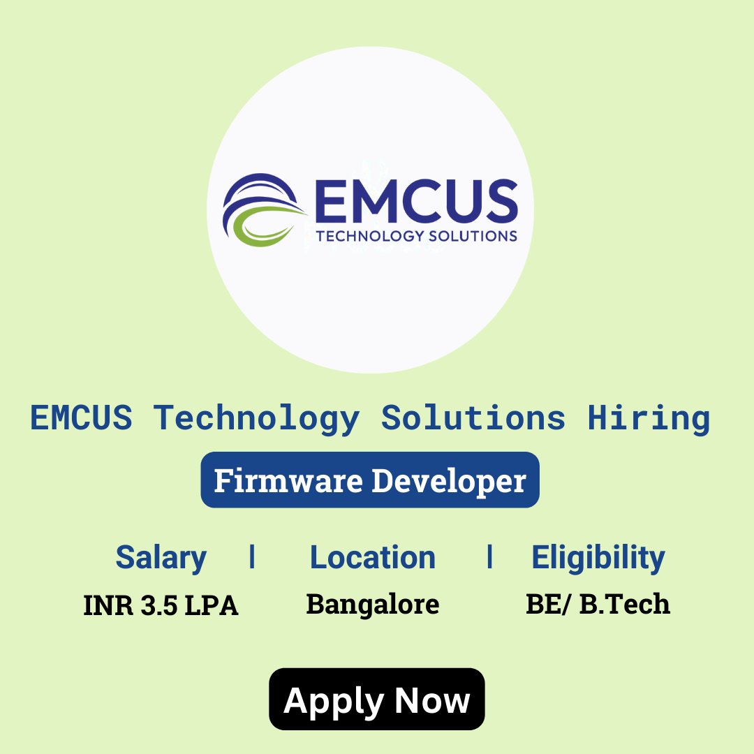 karthikpattadi's tweet image. 🌟 Exciting Opportunity! EMCUS Technology Solutions is hiring Firmware Developers for 2024!
👉 Apply Now: zurl.co/InjE
📲 Join Our WhatsApp Group: zurl.co/ySPA
#EMCUS #FirmwareDeveloper #offcampusdrive #2024batch #fresherjobs