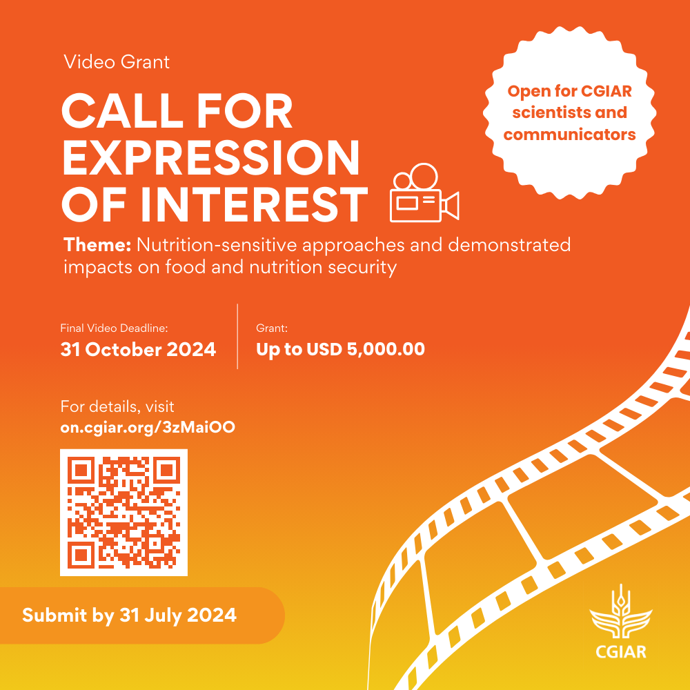 7 days left!

Are you interested in producing a video of your innovation or solution? Submit your expression of interest now!

⏳31 July 2024

Open for <a href="/CGIAR/">CGIAR</a> scientists and communicators only.

#OneCGIAR