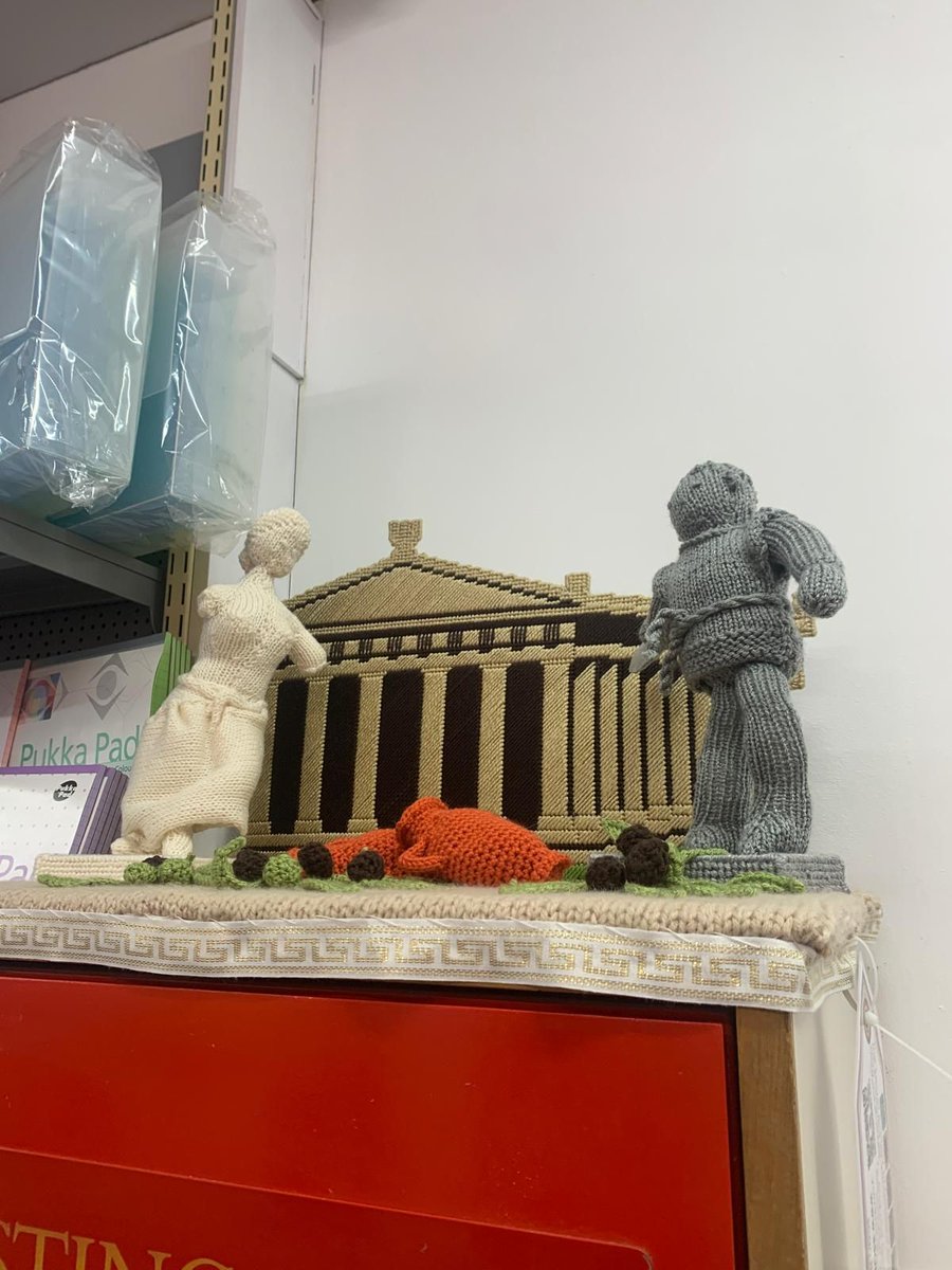 The ancient Yarnlympics began high atop a postbox in Ware... 

Visit the 11 postbox toppers in Ware and 26 in Hertford for a fun summer activity! Maps &amp; kids quiz available at ssohc.co.uk. 
Please donate to Hertfordshire Breast Unit Appeal buff.ly/3WyzWzK