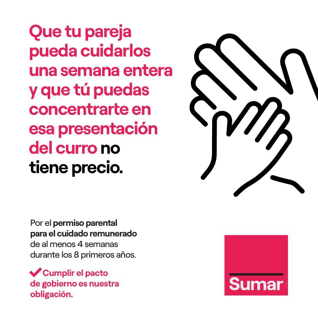 No se puede ignorar el acuerdo de gobierno, a la Unión Europea y, sobre todo, a las familias españolas.

Los permisos parentales se remuneran.