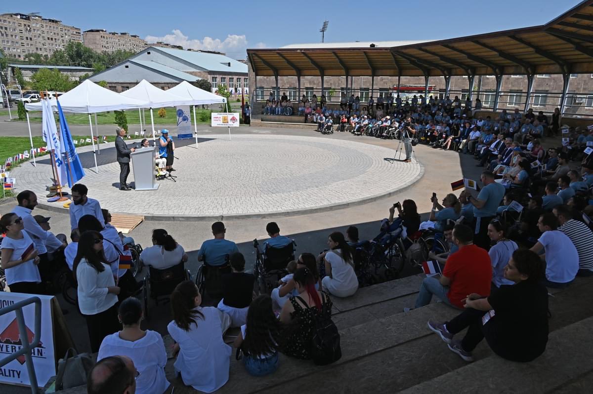 UNHCRArmenia's tweet photo. Opening ceremony of the 20th👨‍🦼Para Sports Festival in Yerevan🇦🇲 gathered 120 para-athletes, state &amp; NGO partners, National Paralympic Committee,🇺🇳UNHCR, diplomatic missions. Athletes were welcomed by the supporters &amp; guests &amp; looked forward to the🏋️‍♂️games. https://t.co/GgNoL7a0xI https://t.co/wcOhSfULV5