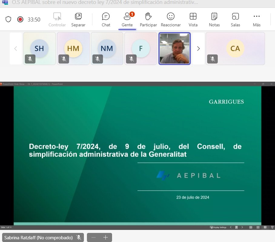 📣 Ya tenéis disponible la #Grabación y #Presentación de la #OpenSessionAEPIBAL sobre el nuevo #DecretoLey 7/2024 de simplificación administrativa en la #ComunidadValenciana realizada el pasado martes 23 de julio.

👇Accede a la grabación 👇
📹: lnkd.in/d6ZD6Kg