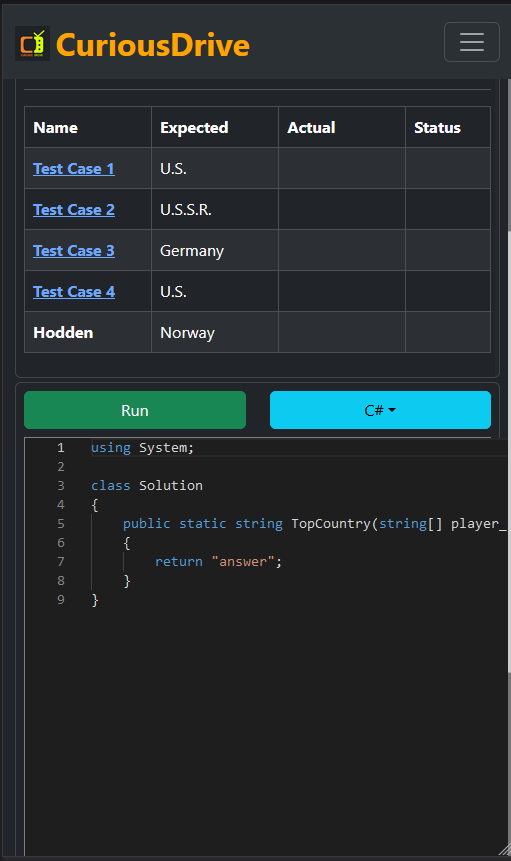 Explore the excitement of the Paris Olympics as you determine the top-ranked country based on their medal counts.

curiousdrive.com/codingchalleng…

#Olympics2024 <a href="/Olympics/">The Olympic Games</a> #coding #programmer #challenge