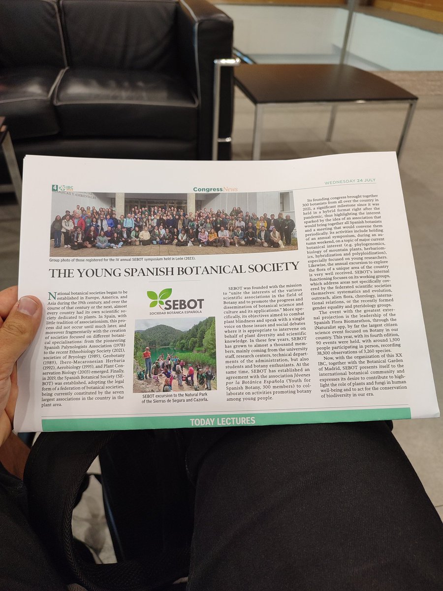 iramosgutierrez's tweet photo. So happy to see the #SEBOTA botanical field trips have been mentioned at the #IBC2024 Congress News 🗞️🗞️ today!😁😁😁
Check it out at the Young Spanish Botanical Society (@JovenesBotanica) section! 🍀🍀 https://t.co/CXDBQ1fQlO