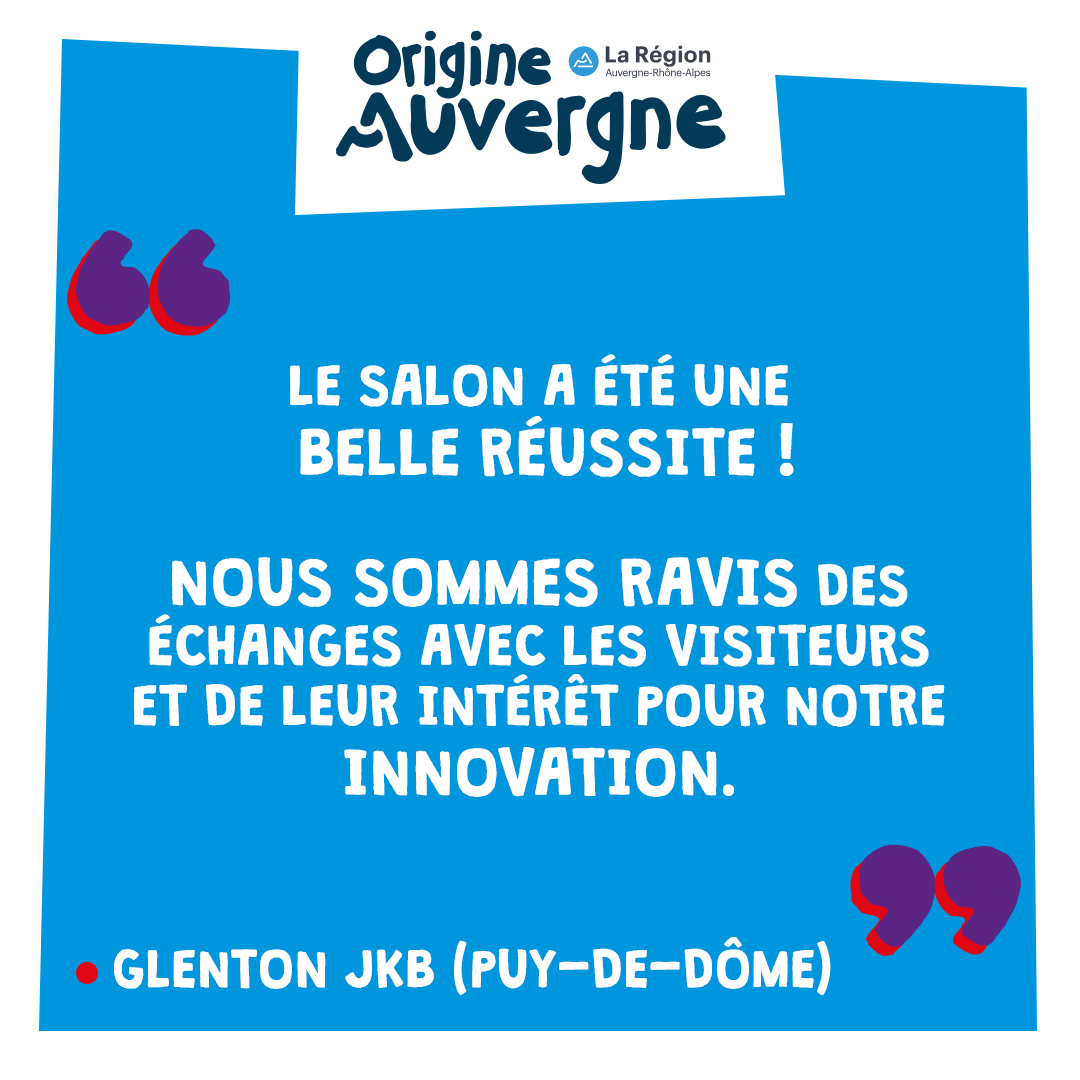 Nos exposants recommandent #OrigineAuvergne ! 💪
Et si vous faisiez également partie de l’aventure ? 😉

Plus d’infos 👉 origine-auvergne.fr/exposer/