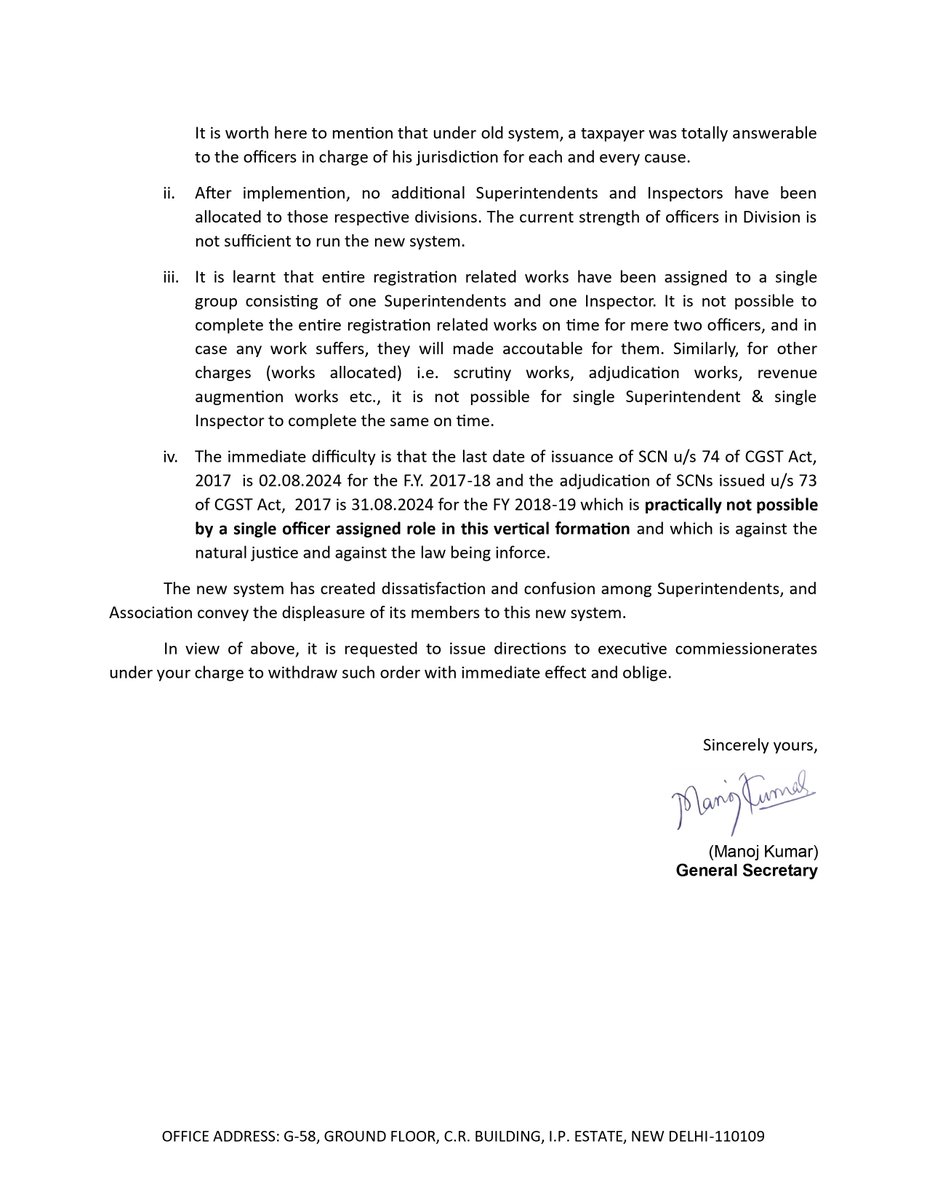 Customs & CGST Superintendent Association Delhi tweet media