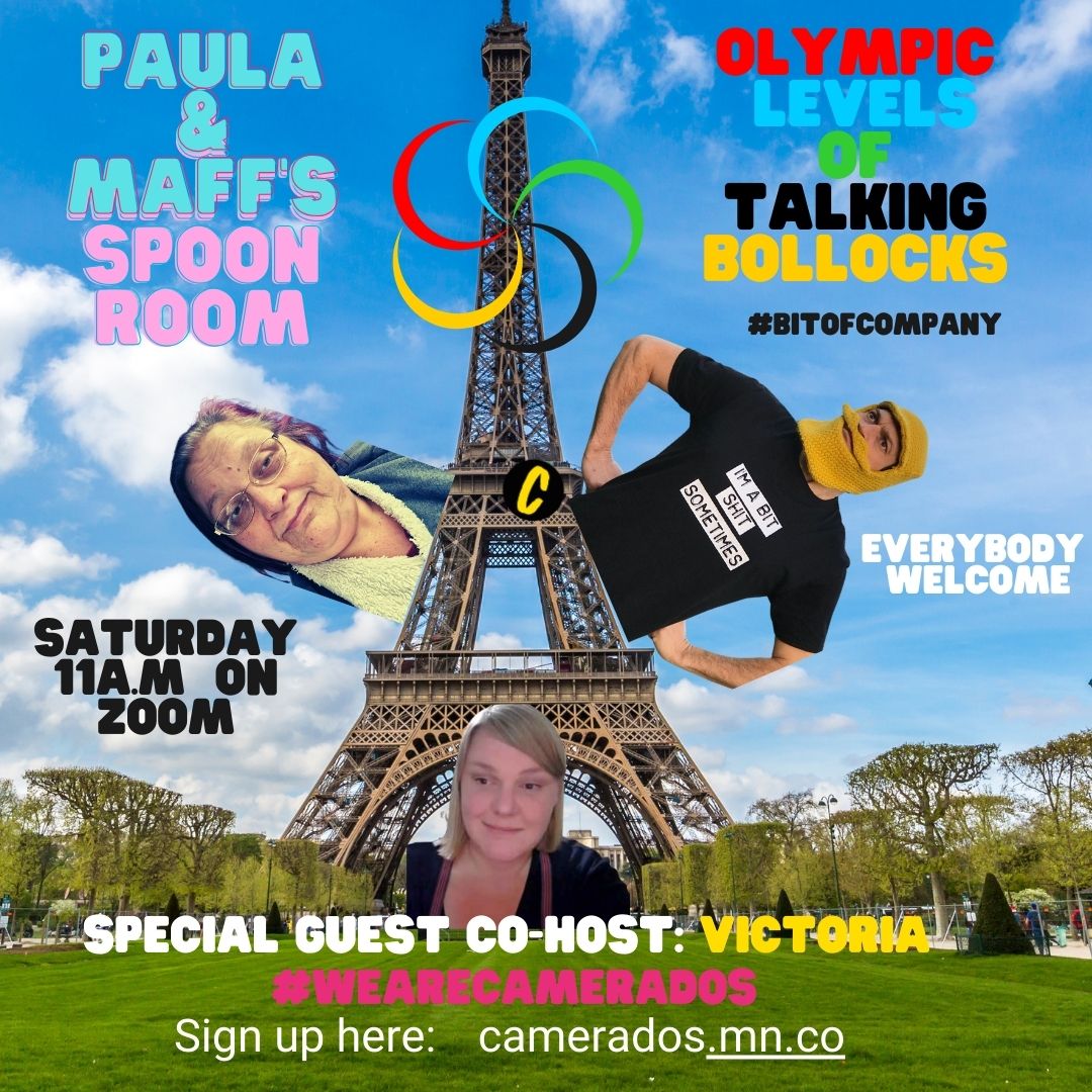 This Saturday at 11am. If you fancy a #BitOfCompany for an hour, why not stop by for a natter? Join via our mighty network camerados.mn.co 
#WeAreCamerados