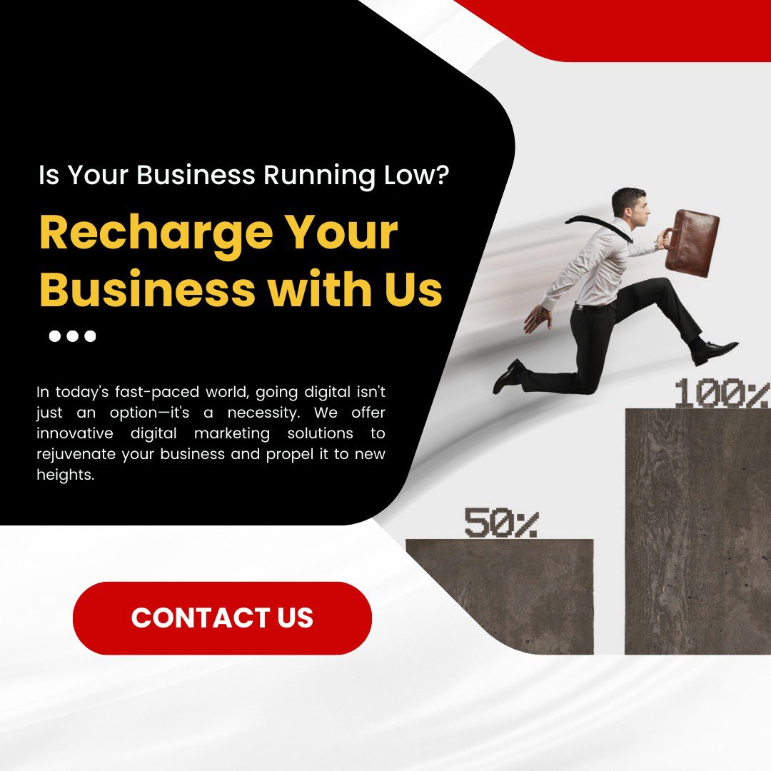 ImSinghRajesh's tweet photo. Is Your Business Running Low?

🌟 Recharge Your Business with SinghRajesh🌟

Ready to Transform Your Business?
Don't let your business fall behind. Embrace the digital revolution with us.

Go Digital. Grow Digital.

#DigitalMarketing #LeadGeneration  #business https://t.co/MjRcJov0GO