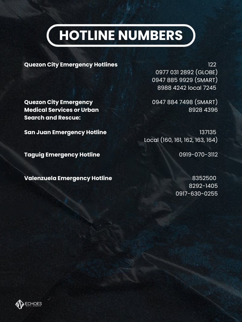[ EMERGENCY HOTLINES ] Here is a compiled list of emergency hotline ...