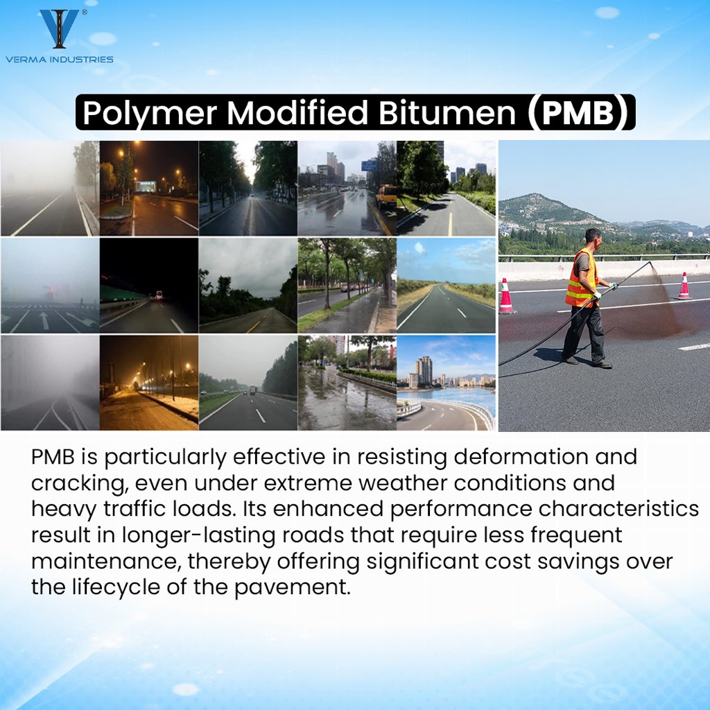 VermaIndustrie1's tweet photo. Polymer Modified Bitumen in road construction. Enhancing road durability and performance, ensuring smoother and longer-lasting roads for a sustainable future.

Contact Us: 📞 8287298519, 9315552446 
#RoadDevelopment #SustainableRoads #VermaIndustries
#RoadConstruction https://t.co/42rTtfsxHv