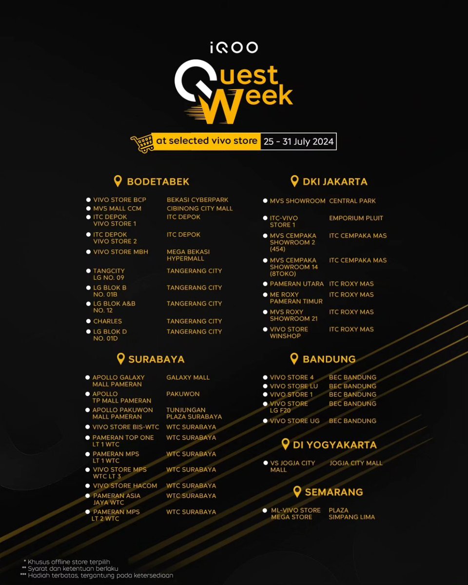 iqoo_id's tweet photo. #QuestWeek datang lagi 🚨
Dapatkan free gift iQOO Wireless Active seharga Rp200.000 buat trOOpers yang melakukan pembelian #iQOOZ9 series di offline vivo store terpilih. Cuss, order sekarang sebelum kehabisan! 🛒
#EmpoweringLife #AmaZin9 https://t.co/em2gehHFiC