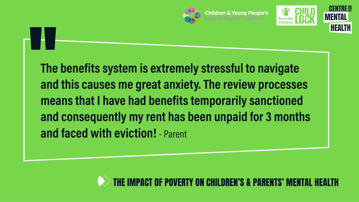 Living in poverty has a devastating effect on parent’s and children's mental health. New report from members <a href="/CentreforMH/">Centre for Mental Health</a> and <a href="/CYPMentalHealth/">Children & Young People's Mental Health Coalition</a> sets out the actions the Government can take to tackle poverty and support family mental health: cypmhc.org.uk/publications/a… #ADualCrisis