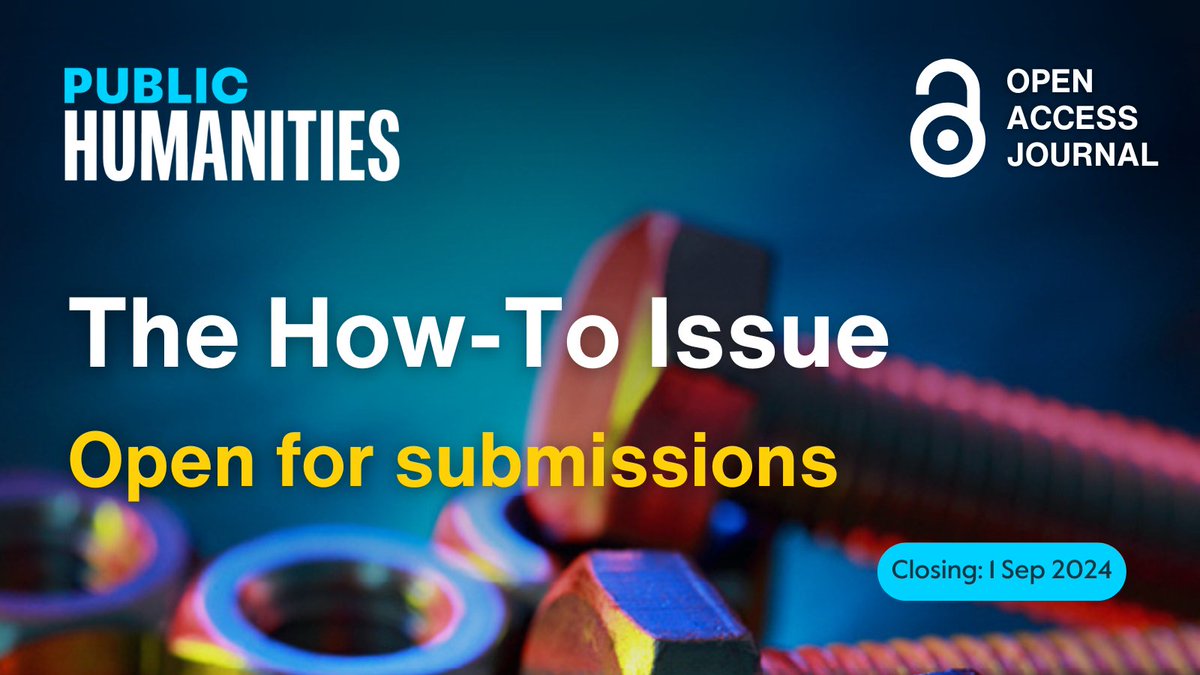 DrJeffreyWilson's tweet photo. I’m editing "The How-To Issue" of #PublicHumanities.

I’m looking for short articles from folks who have had success in various formats of public humanities (e.g., museums, activism, podcasts, policy work) narrating their experience &amp; offering some tips. https://t.co/ZtaEMJQ8Xd https://t.co/1E0lOmFXzP