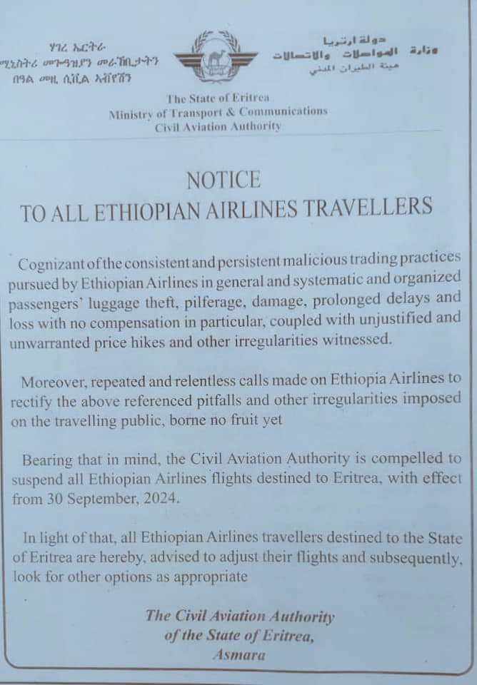 Eritrea_Erey's tweet photo. 🚨 BREAKING 👉 To all #Eritrean share it with all the #Eritrean 🇪🇷
Well done Eritrean government 👏 https://t.co/6Pa4rjSRjL