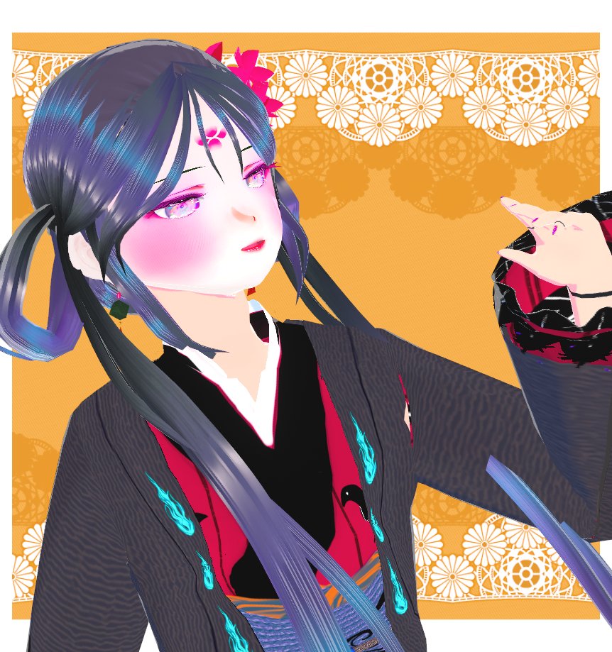 本日は此方を着させて頂きました
すごく好きなテイストです✨
有難うございました!

●妖怪柄着物八咫烏赤羽織り
kogetudou.booth.pm/items/5810768 
#呉服店孤月堂
●Twintail Hair Bundle
seiyastudio.booth.pm/items/3927853
#seiyastudio
●ぼいちゃんウッドコンビイヤリング
boichan.booth.pm/items/5786329
#Boichanproducts