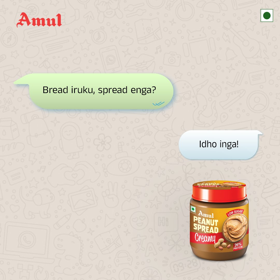 amultamilnadu's tweet photo. Enna ivlo tasty ah iruku! 🥜🍞
#Amul #அமுல் #AmulInTn #AmulGoodness #AmulProducts #amultamilnadu #Amulspread #Amulpeanutbutter #Peanutbutterlove https://t.co/5OM7JiWhOg