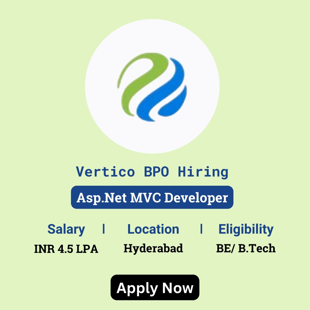 karthikpattadi's tweet image. 🌟 Exciting Opportunity! Vertico BPO is hiring zurl.co/wsAM MVC Developers for 2024!
👉 Apply Now: zurl.co/dMnL
📲 Join Our WhatsApp Group: zurl.co/ySPA
#VerticoBPO #ASPNETMVCDeveloper #offcampusdrive #2024batch #fresherjobs