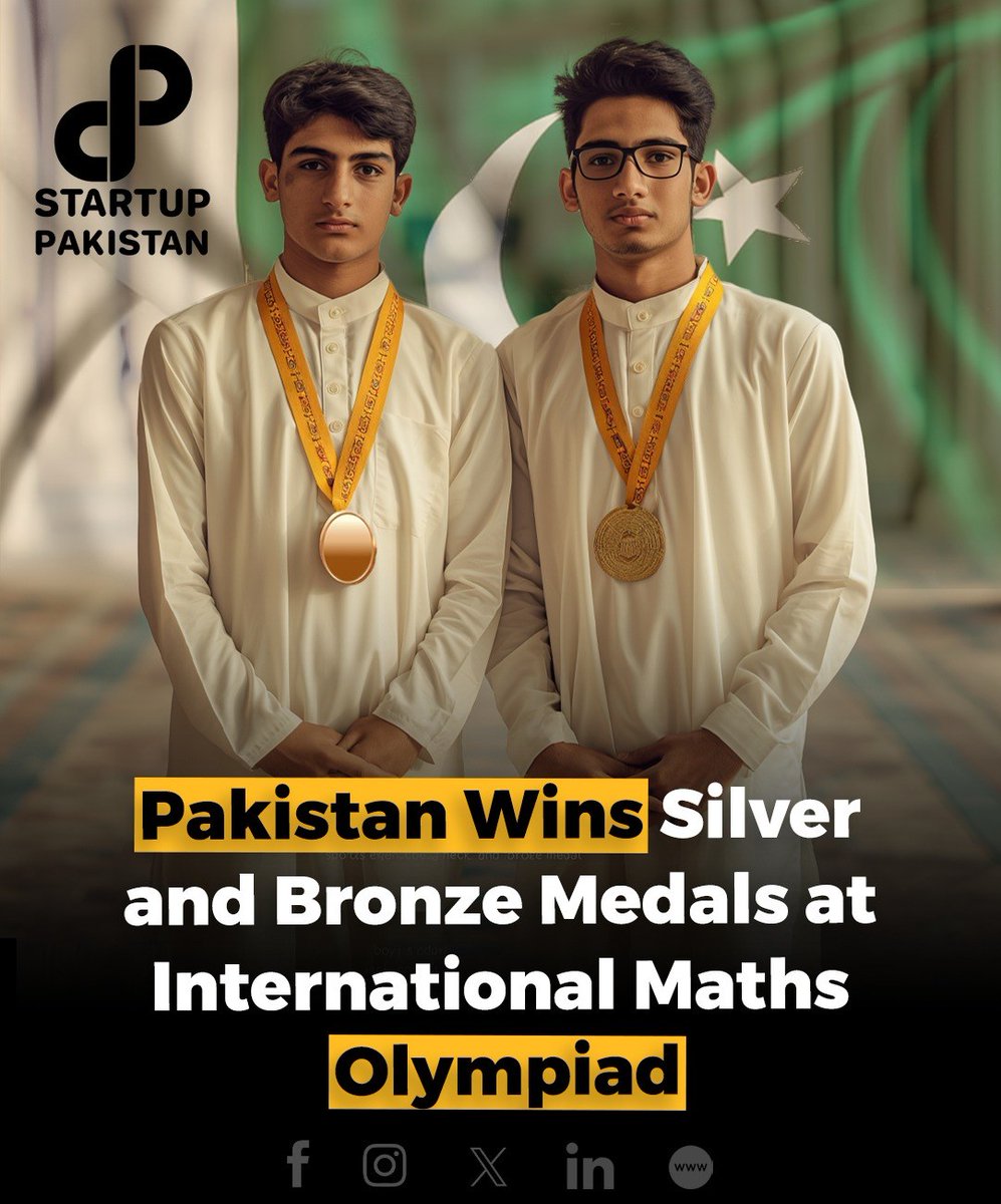 PakStartup's tweet image. Pakistan won silver and bronze medals at the 65th International Mathematics Olympiad (IMO 2024) in Bath, UK.
📷: Image is just for reference.
#IMOPakistan #MathOlympiad #STEM #Education #Pakistan