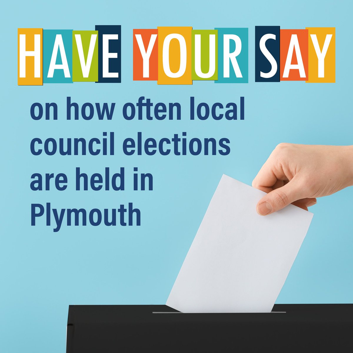 plymouthcc's tweet photo. 📣 Have your say on how often we hold local elections. Find out more and have your say by 22 September: 👇
https://t.co/BYnDczd0Q8 https://t.co/FfQRGvBK3q