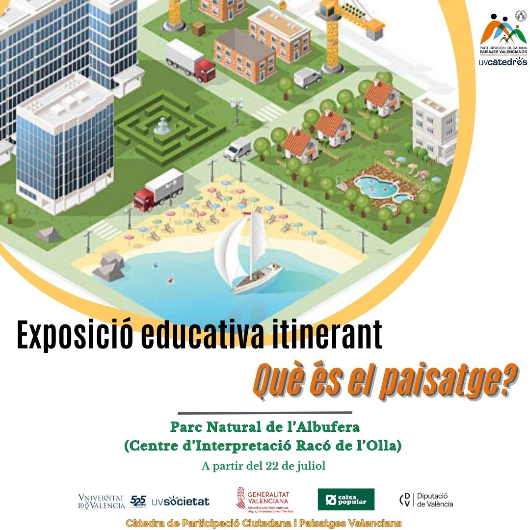 La nostra exposició didàctica "Qué és el paisatge? arriba al P.N de l'Albufera on romandrà el mes d'agost. 
#catedrapaisatge #paisatgesvalencians #educacioipaisatge