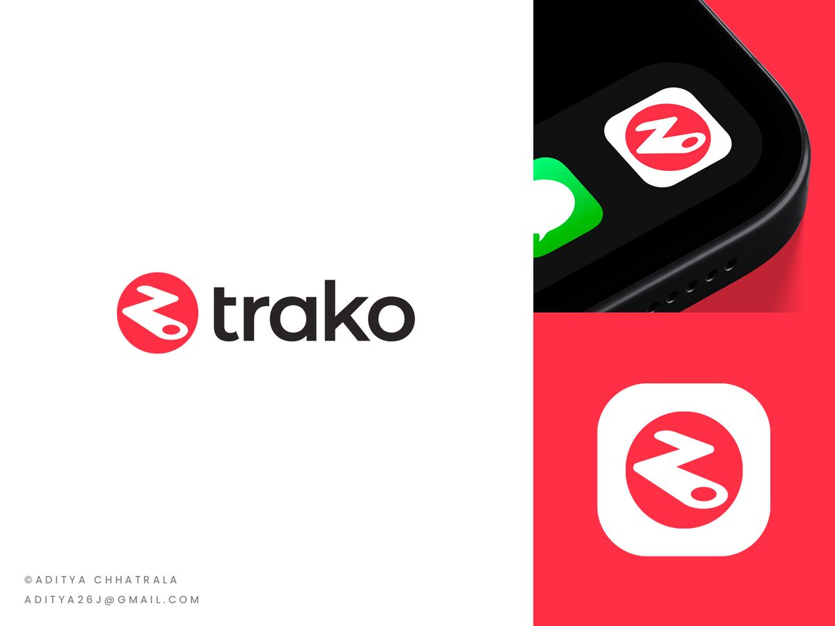 Trako - fitness tracking app icon / logo design.