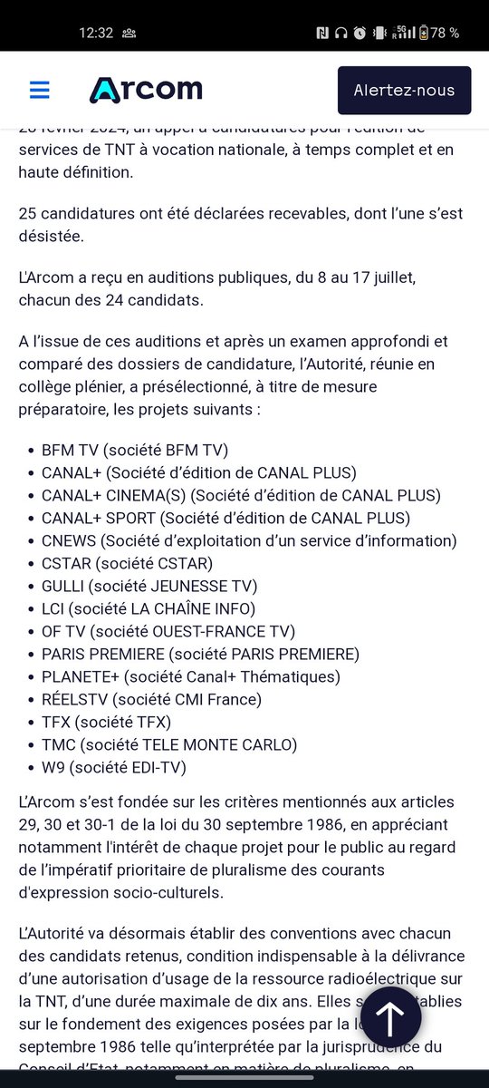 Parfois, la bonne nouvelle ne réside pas dans les noms compris dans une liste mais plutôt dans ceux qui n'y figurent pas <a href="/Arcom_fr/">Arcom</a>