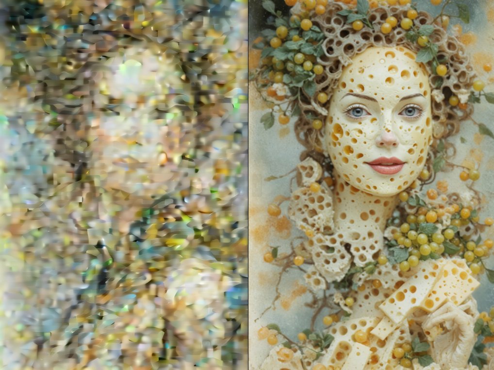 Scott Detweiler (@sedetweiler) on Twitter photo I had a lot of fun using a partially rendered image as a starting point. In this case, I was using the Stability Creative Upscaler with the prompt of "anthropomorphic cheese woman" and found this beauty. 🧀 <a href="/StabilityAI/">Stability AI</a> #aiart #Trypophobia I had a lot of fun using a partially rendered image as a starting point. In this case, I was using the Stability Creative Upscaler with the prompt of "anthropomorphic cheese woman" and found this beauty. 🧀 <a href="/StabilityAI/">Stability AI</a> #aiart #Trypophobia