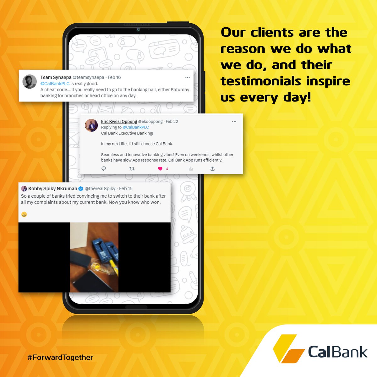 CalBankPLC's tweet photo. Our customers' POV:
πππ
#CalBank #ForwardTogether #TestimonialTime https://t.co/tMy7AuVLYU