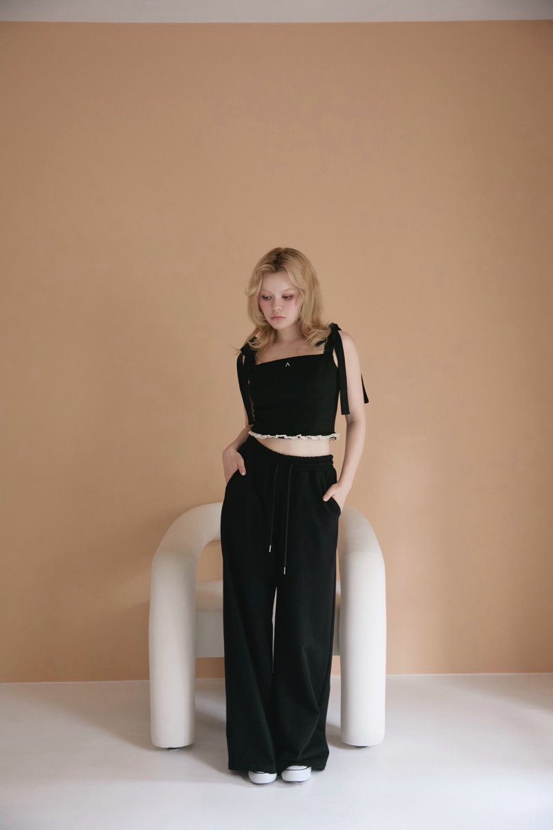 andmary Ava ribbon tops Beige