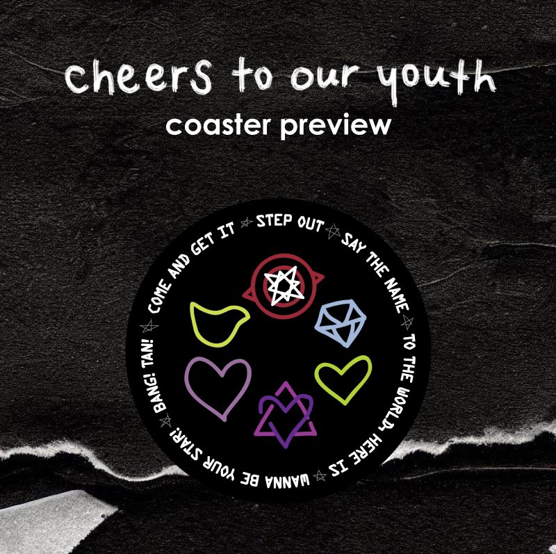 torontoahgases's tweet photo. Preview of the coaster!

Please note that PCs will be given out at random - but will take into consideration on your top 3 groups (last question to be filled out in the form)

Those who donated in Tier 2 and 3 and are Ahgases will be given a special gift. 

#CheersToOurYouth https://t.co/aeBdNLbqIy