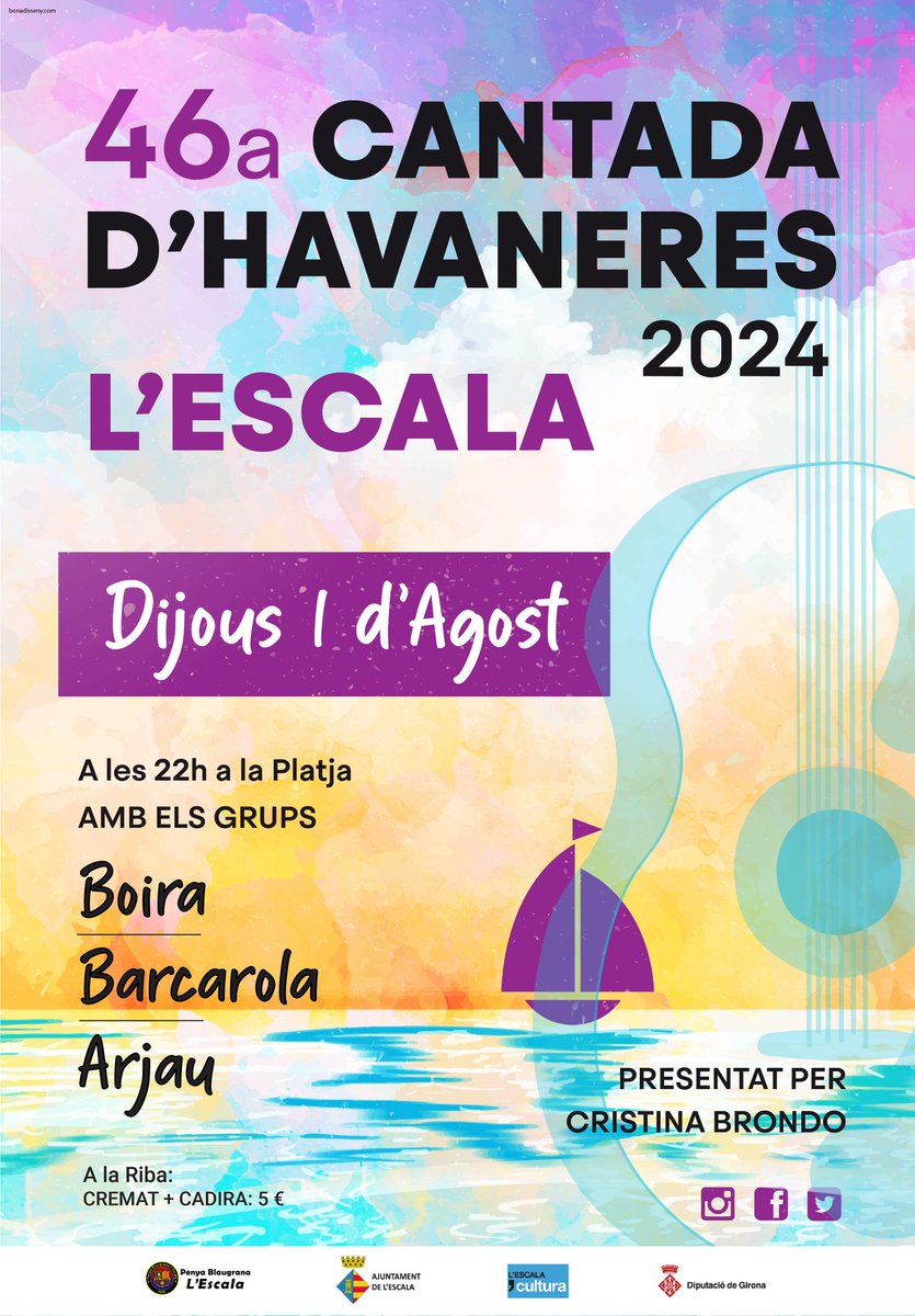Cartell de la 46a CANTADA D'HAVANERES DE L'ESCALA 
#lEscala #Havaneres