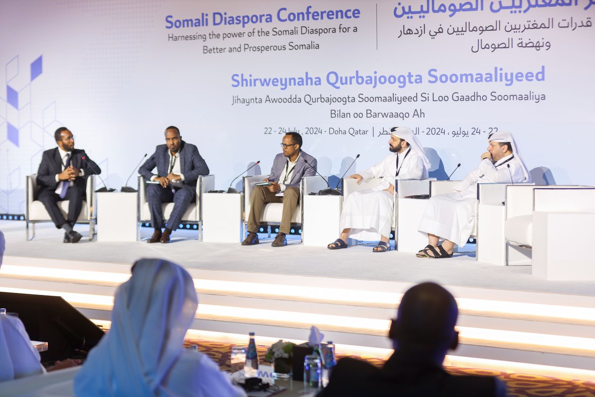DADSomalia's tweet photo. The #Somali Diaspora Conference hosted by #Qatar in #Doha has entered its third day and is set to officially conclude this afternoon, bringing together delegates from around the world to discuss key issues and foster connections.
#Somalia #Somalidiaspora #Diaspora https://t.co/t1sk8gNwQ4