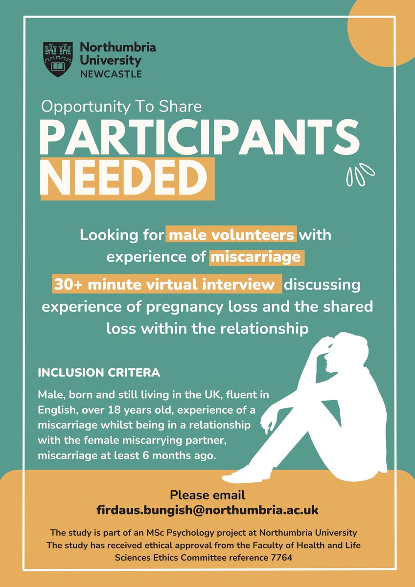My project student is looking to interview male partners who have experienced miscarriage. If relevant, please contact her in the details below. Pls retweet #miscarriage #miscarriageawareness <a href="/TheSRIP/">SRIP</a> <a href="/SRIP_ECR/">SRIP Early Career Researchers</a>