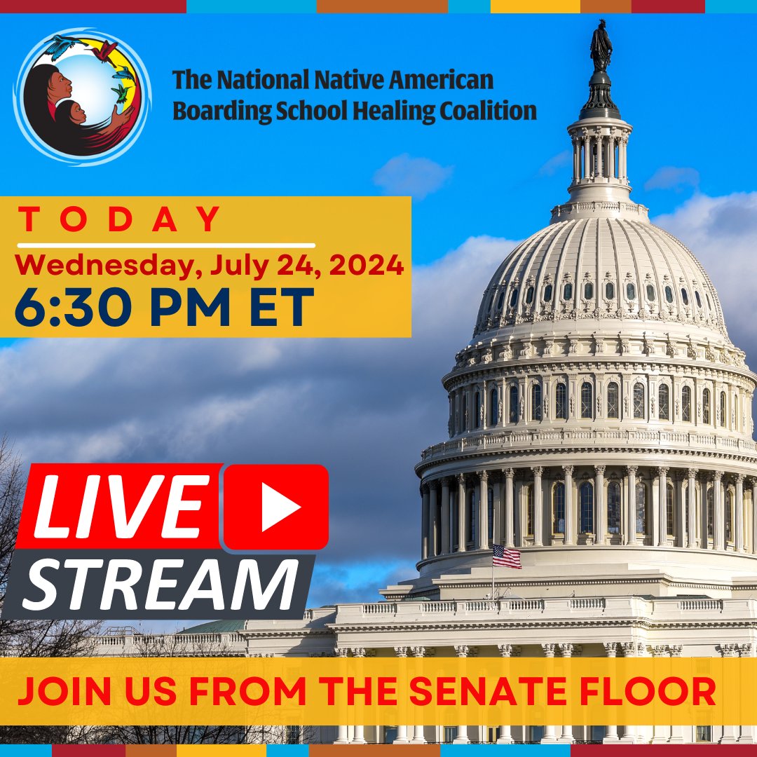 TODAY: Tune in at 6:30 PM EST as Senators Schatz, Murkowski, and Warren lead Senate floor block on the Truth and Healing Commission on Indian Boarding School Policies Act.
loom.ly/X5Zdcro