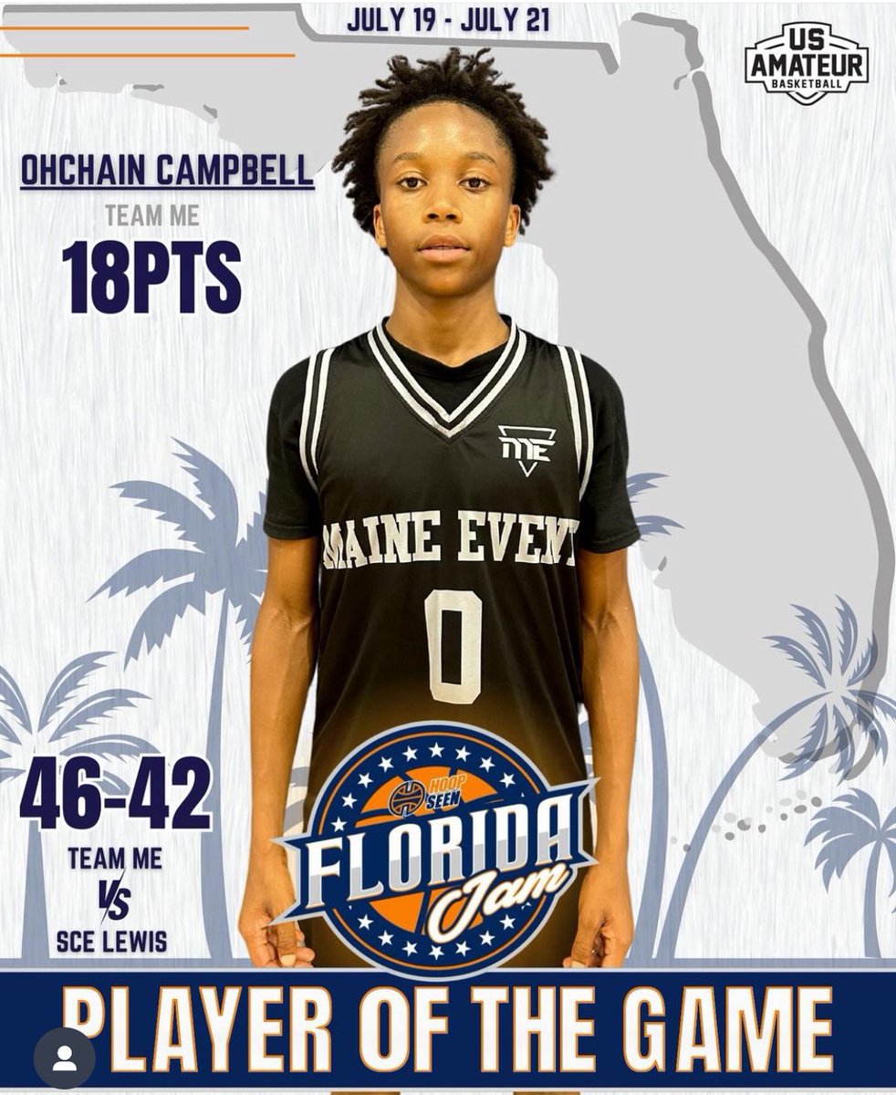 TeamMeHoops's tweet image. Player Spotlight at @hoopseen Florida Jam
#0 2027 5’10 PG Oh Chain Campbell
18pts, 4ast, 4rebs
3-5 (3pt FGs)
#12 2025 6-3 F Maurice Tenner
14pts, 11rebs, 2blks
@Phenom_Hoops @phenom_exposure @rankingsreport @SourceHoops @prephoopsfl @rmfmagazine @miamidadebb @hoopexchange