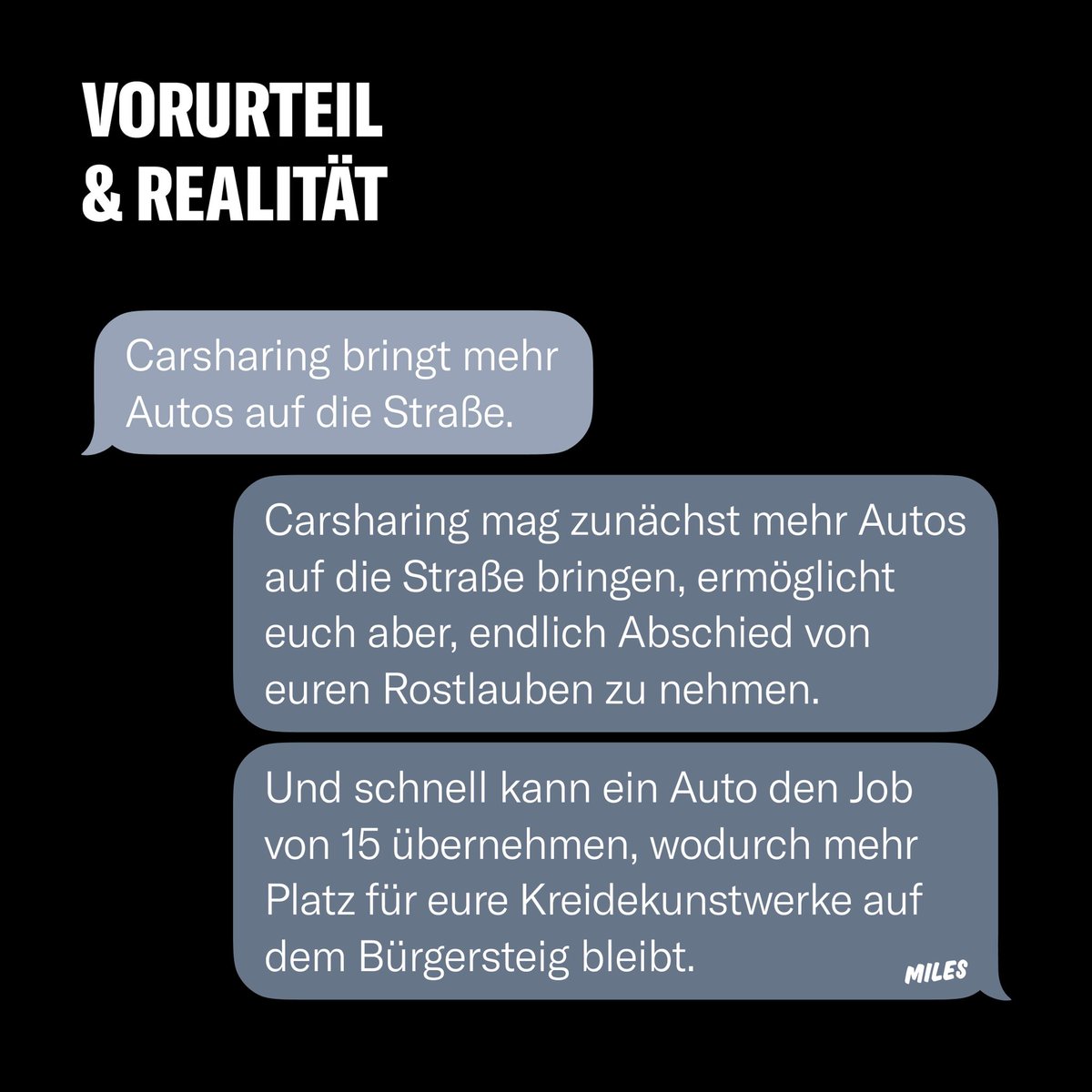 Du denkst, Carsharing führt zu mehr Staus? Falsch gedacht! 🚗✨
#milesmobility #miles #misconceptions