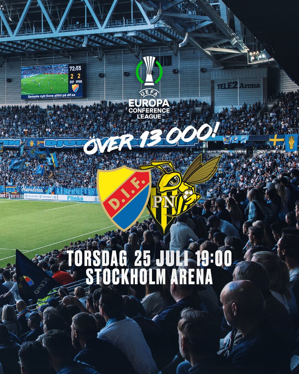 1️⃣ dag kvar

Sofia Nedre slutsåld, fyll Sofia Övre 🔥

🎟️ Biljetter på DIF.se