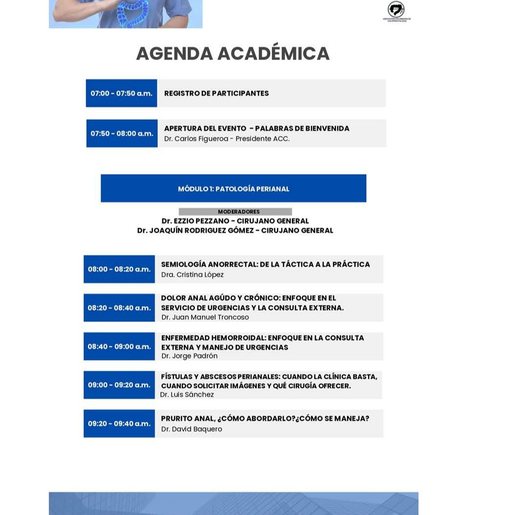 AsoColoproctolo's tweet photo. ☑Esta Semana!
▶1 Simposio de Coloproctología de la Costa Caribe👩‍⚕️🧑‍⚕️
🏝Barranquilla,🇨🇴Colombia | 🏨Hotel Dann Carlton
🗓Julio 26 de 2024 
✍AGENDA ACADÉMICA 

Inscripciones Abiertas:
https://t.co/aUhsvc9zon

#Patología #Digestivos #Endoscopias #Cirugía #Colorrectal https://t.co/d6JslzQAE3