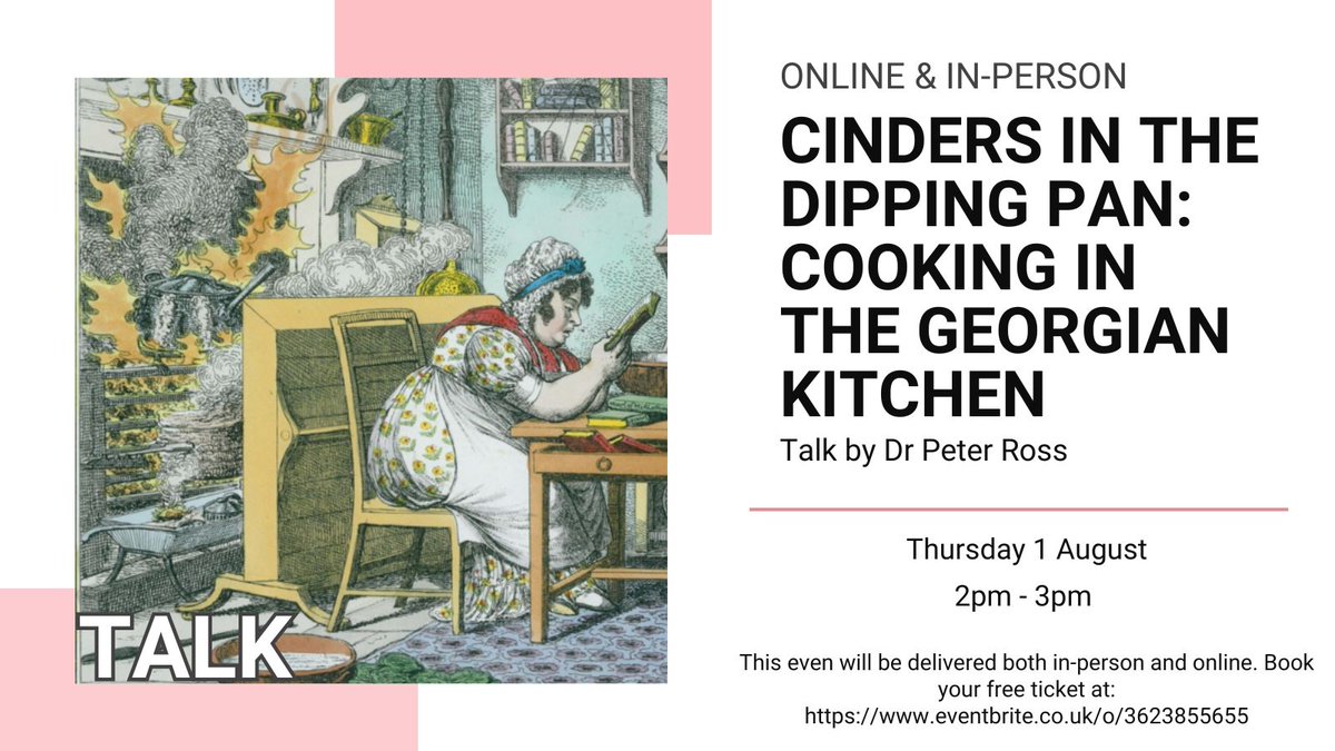 GuildhallLib's tweet photo. Join Dr Peter Ross for a talk about the Georgian kitchen. Find out how people baked, roasted, churned ice cream and more without any electricity or gas! 

In-person &amp; online
Thursday 1st August 
2pm - 3pm
This is a free event. Book you #Free tickets at https://t.co/KjhsHkjosz https://t.co/5dfI8MxEBc