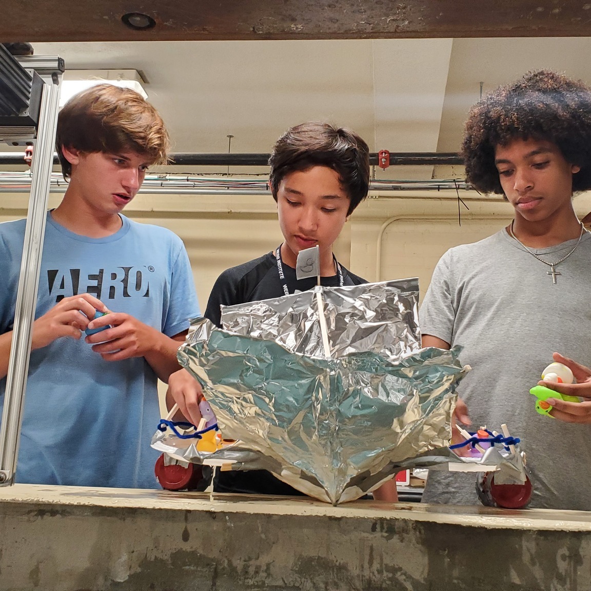 WebbInstitute's tweet image. Webb Institute&apos;s second session of our Summer Engineering Academy is in full swing! 

This week, they put their designs to the ultimate test in our Robinson Model Basin – an exciting showcase of ingenuity and innovation. 

#WebbInstitute #SummerEngineeringAcademy #STEMeducation