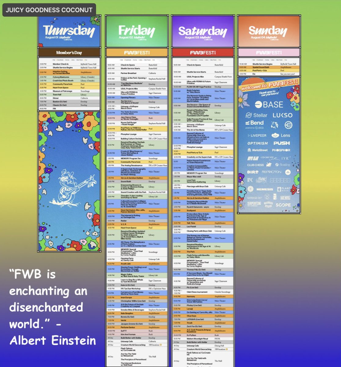 FWB Fest line-up is out!

We're bringing some fun yield-earning opportunities for members to take a swing at while enjooooying the vibes at Idyllwild🏌️‍♂️

Keep your eyes out for Yield Club coming soon ⛳️