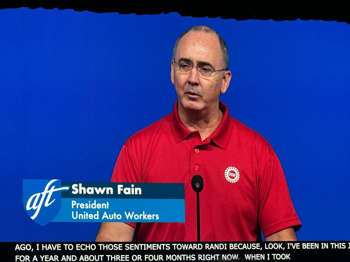 andrewsparfea's tweet image. “When I say wages, I mean wages where people can live a comfortable life,”  @UAW president Sean Fain at the @AFTunion convention. #RealSolutions #aft2024
