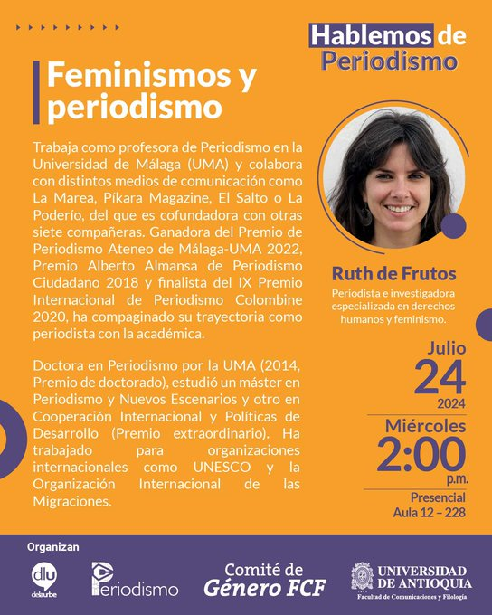 ruthdefrutos's tweet photo. ⏳Todo listo para las sesiones "Hablemos de periodismo (feminista)" @delaurbe_ y el taller sobre "Claves feministas para nuevas narrativas" de esta tarde.

Gracias al Comité de género por hacer posible esta estancia en la @UdeA  y, en especial, a Sandra Valoyes.

¡Os esperamos! https://t.co/xYMCNQ8sXN