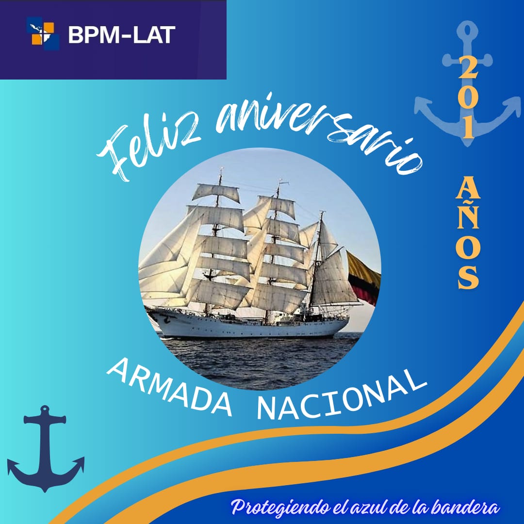 BPMLAT's tweet image. @BPMLAT (Business Process Management) Extendemos nuestra felicitación a la @ArmadaColombia 🇨🇴 al conmemorarse en la fecha los 201 años de historia protegiendo las zonas marítimas de Colombia.

#protegemoselazuldelabandera #bpm #transformaciondigital #elazulquenosune