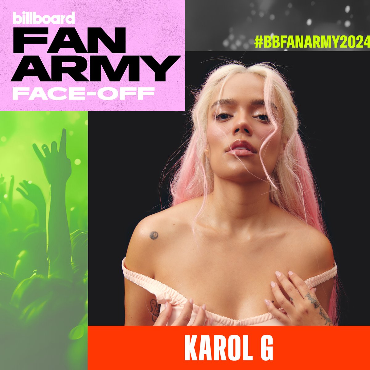 billboard's tweet photo. It's time for #BBFanArmy2024 round 2 🏆 Will it be SB19’s #ATIN or Karol G fans advancing to round 3?

Vote now: https://t.co/mf7e8PIEnf https://t.co/mVfBU9PbEX