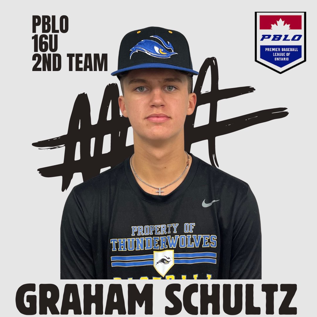 Congratulations to 2026 Rhp Graham Schultz on his selection to the 16u PBLO Second Team! 🔵🟡