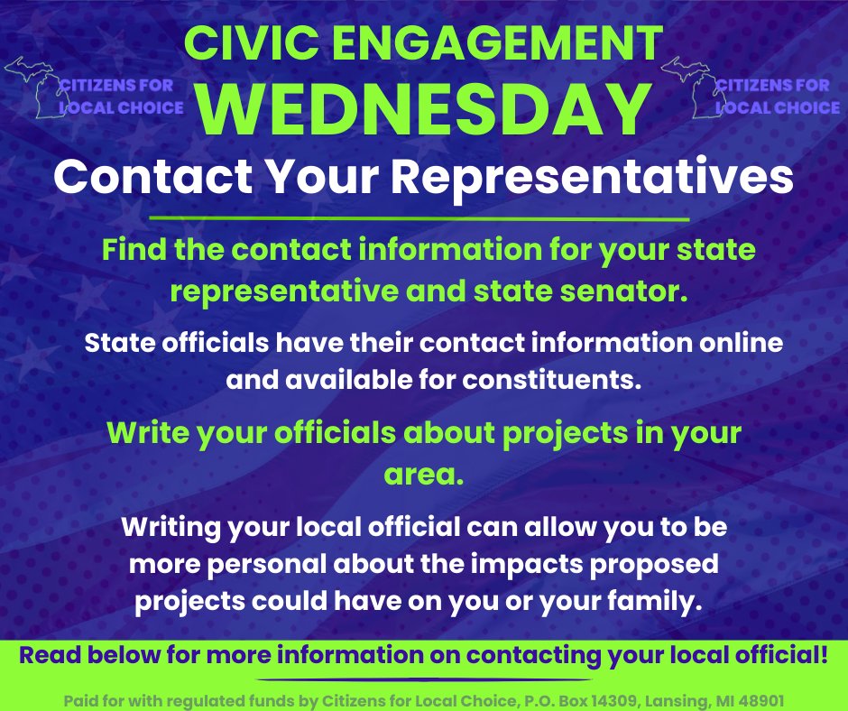 Contacting your representative is crucial. Representatives are elected to serve their constituents, and your input helps them understand the community's needs. When you reach out, you influence policy and strengthen our democratic process.

#CLCMI #LocalOfficals #StateRep #Local