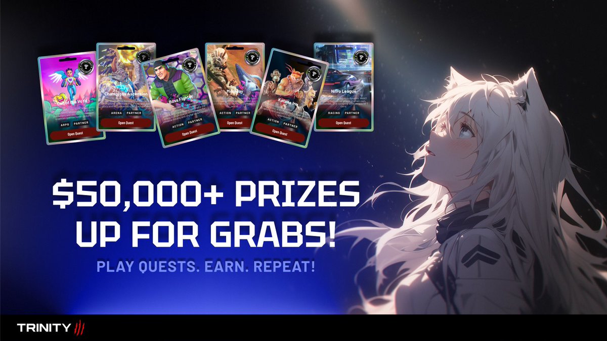 The first 6 partner quests are waiting for you! 🫵

Stack XP, &amp; get a slice of that juicy $50,000+ prize pool 🤑

New partner quests will be available to join everyday this week!

More info on how to get stuck into these games +  a sneak peak of their quest pages below 👇🧵